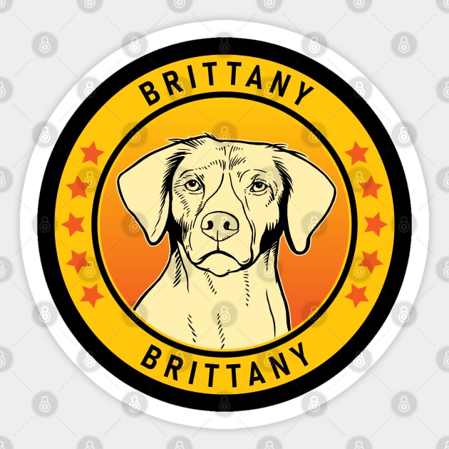 Brittany Dog Portrait Sticker by millersye